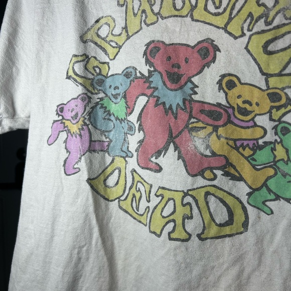 Grateful Dead White Tee with Colorful Dancing Bears - Picture 4 of 4